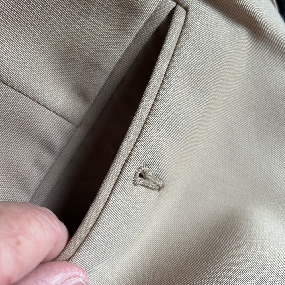 Vintage Polo Ralph Lauren Extrafine Virgin Wool Pleated cuffed tan trousers. 38 - Picture 11 of 15